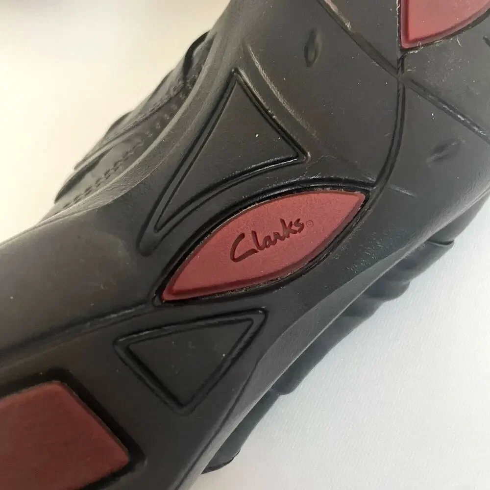 Clarks Leather Black Leisa Deina Wedge Heel Clog Size 9W Slip Ons - Picture 6 of 9